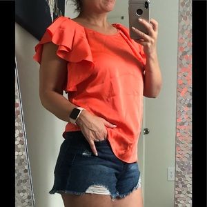 Silky Ruffle Sleeve Blouse